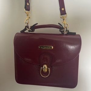 Vintage Polo Ralph Lauren red leather top handle bag